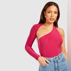 One-Shoulder Pink Bodysuit